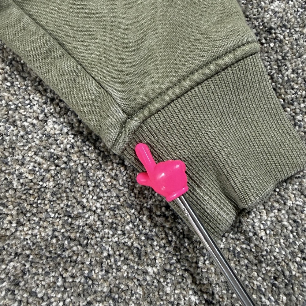Carhartt Womens S 4-6 Olive Green Pullover Hoodie Spellout Logo Relaxed Fit - Picture 6 of 9